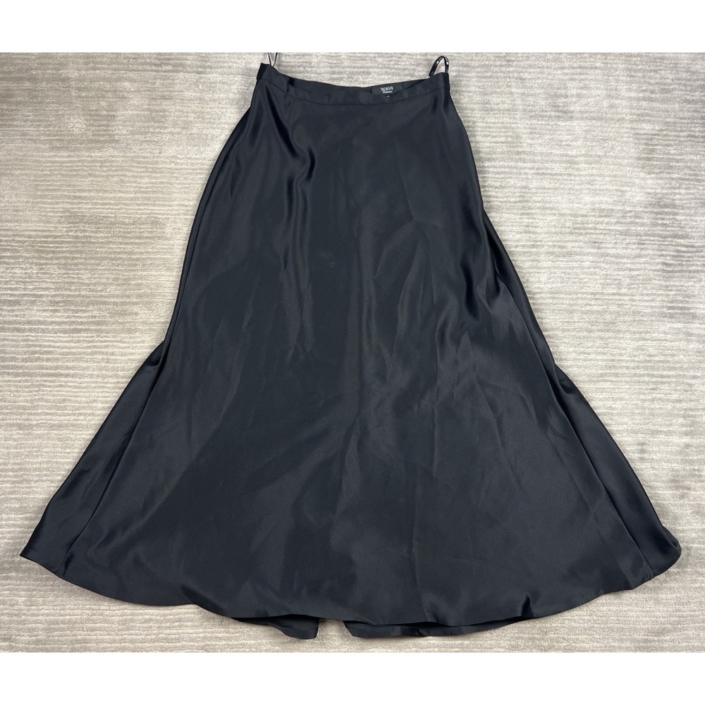 Tadashi Skirt Womens 14 Black Formal Long‎ Maxi Satin Polyester Y2K Flowy